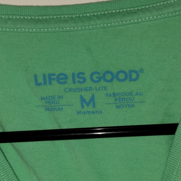 Life is Good Women's tshirt Wine and Flowers medium - Picture 3 of 4